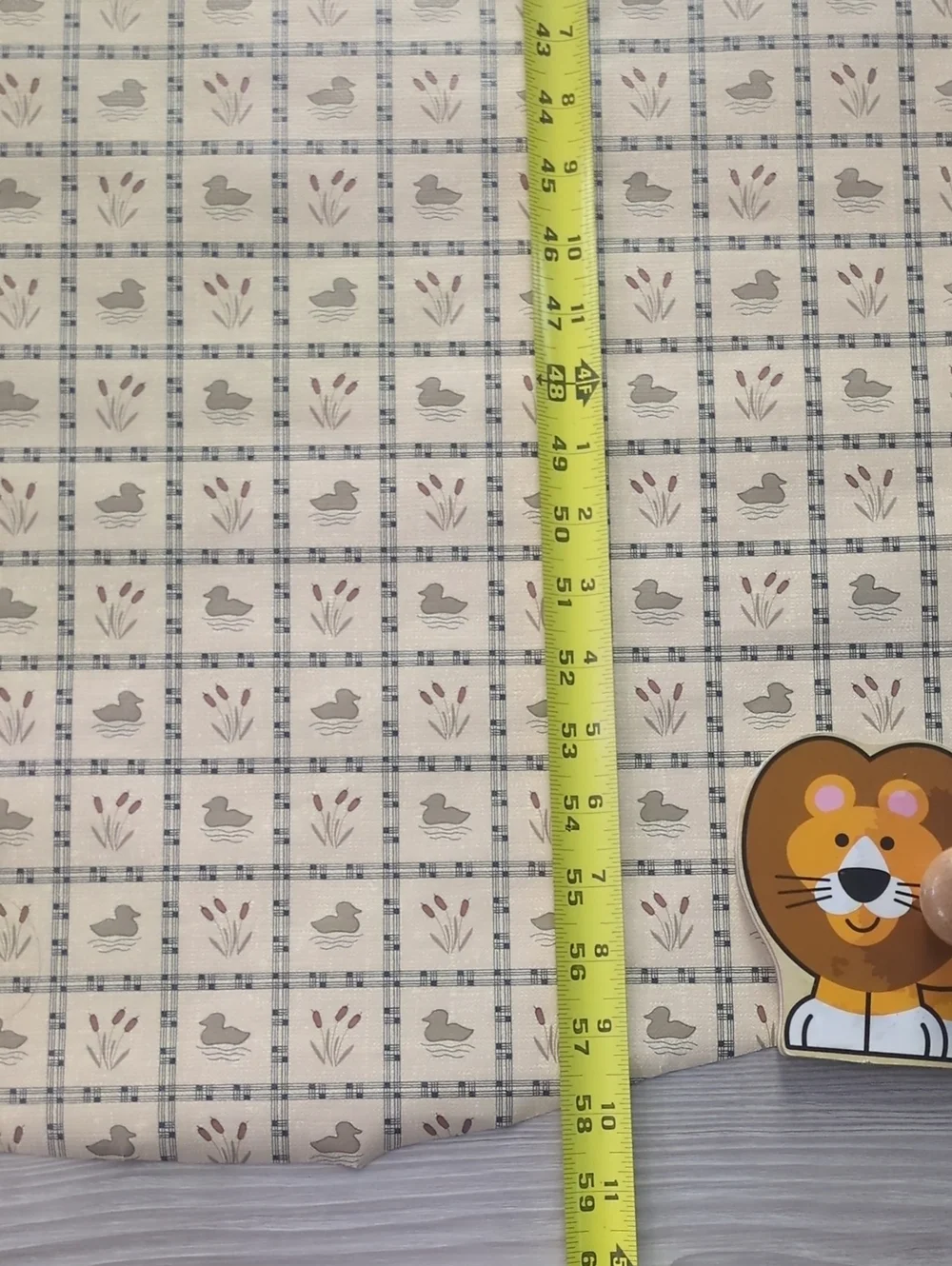 Vintage Duck & Cattail Wallpaper Remnant 21
